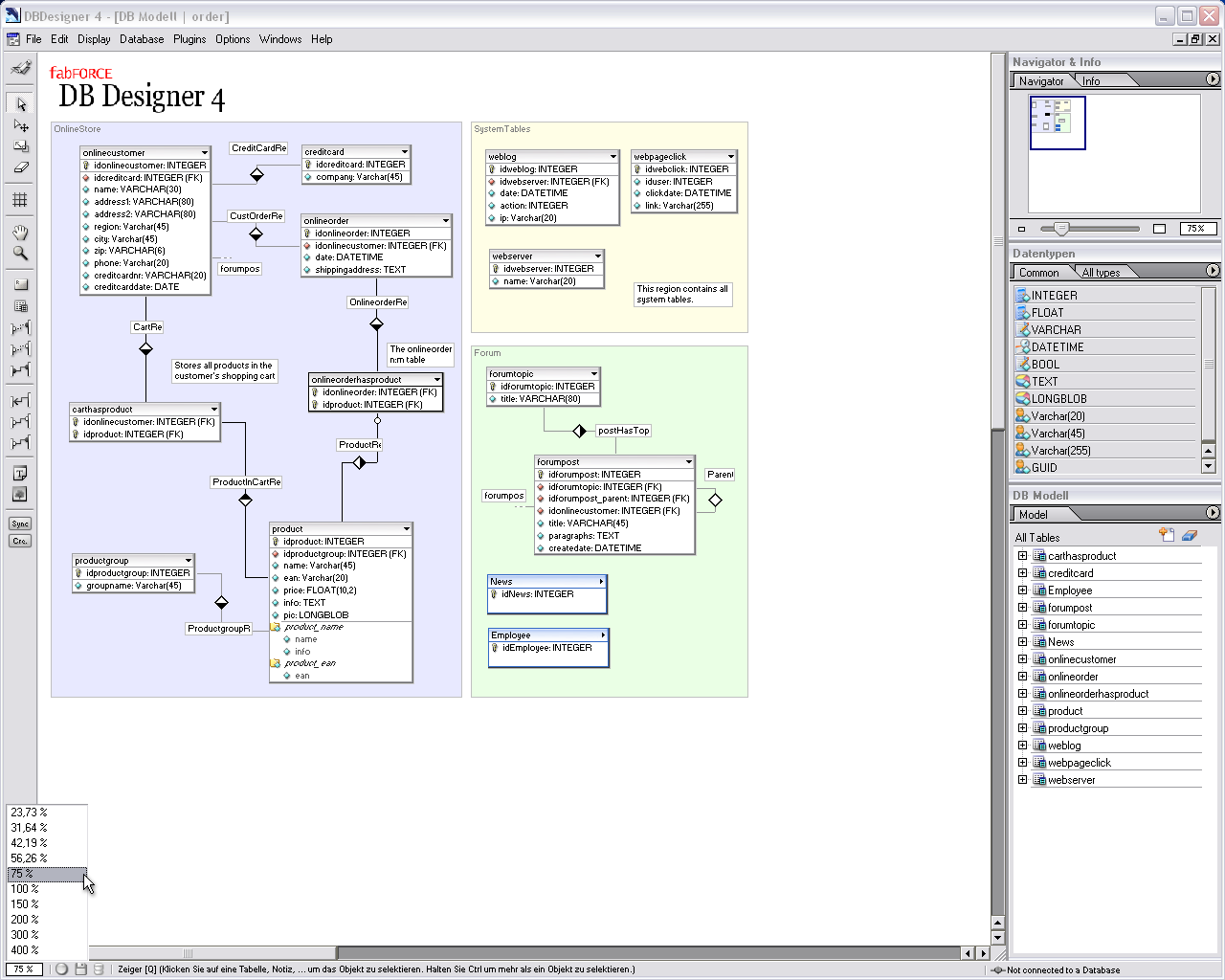 Screenshot of DBDesigner 4 4.0.3.28